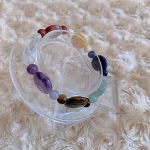 Chakra 7 Natural Gemstone Stretch Bracelet